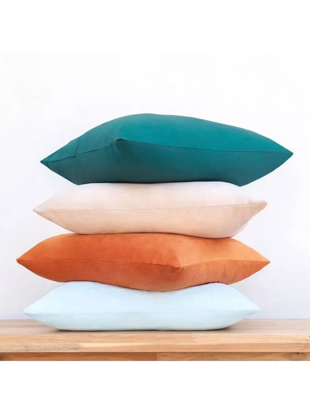 Monday Moose Set Of Two Velvet Pillow Case Burnt Orange Teal 25x25
